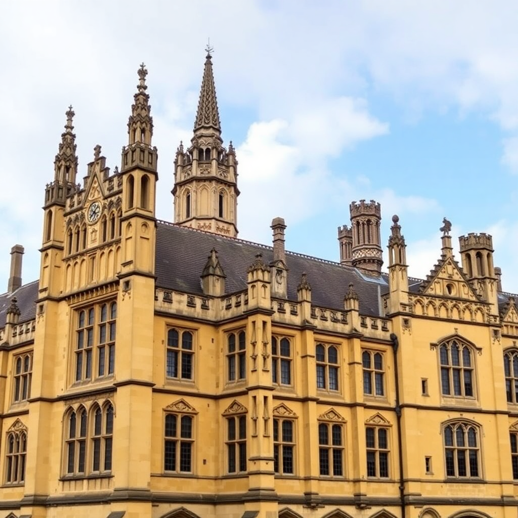 Oxford University historic building with spires
